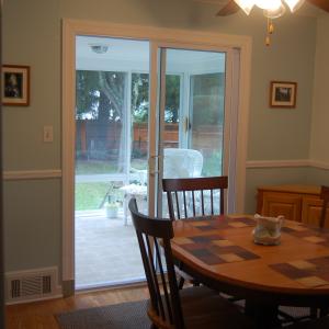 Enlarged back door, finish.